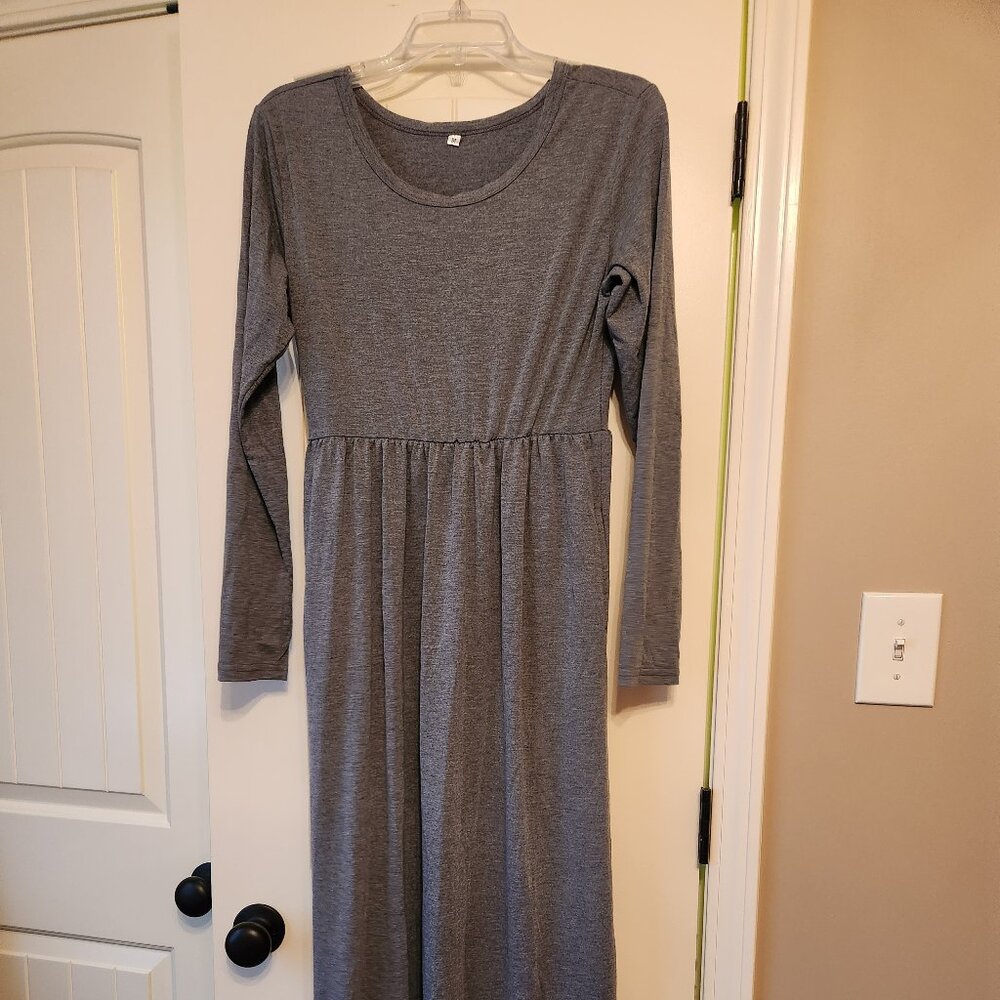 GRAY COTTON MAXI DRESS